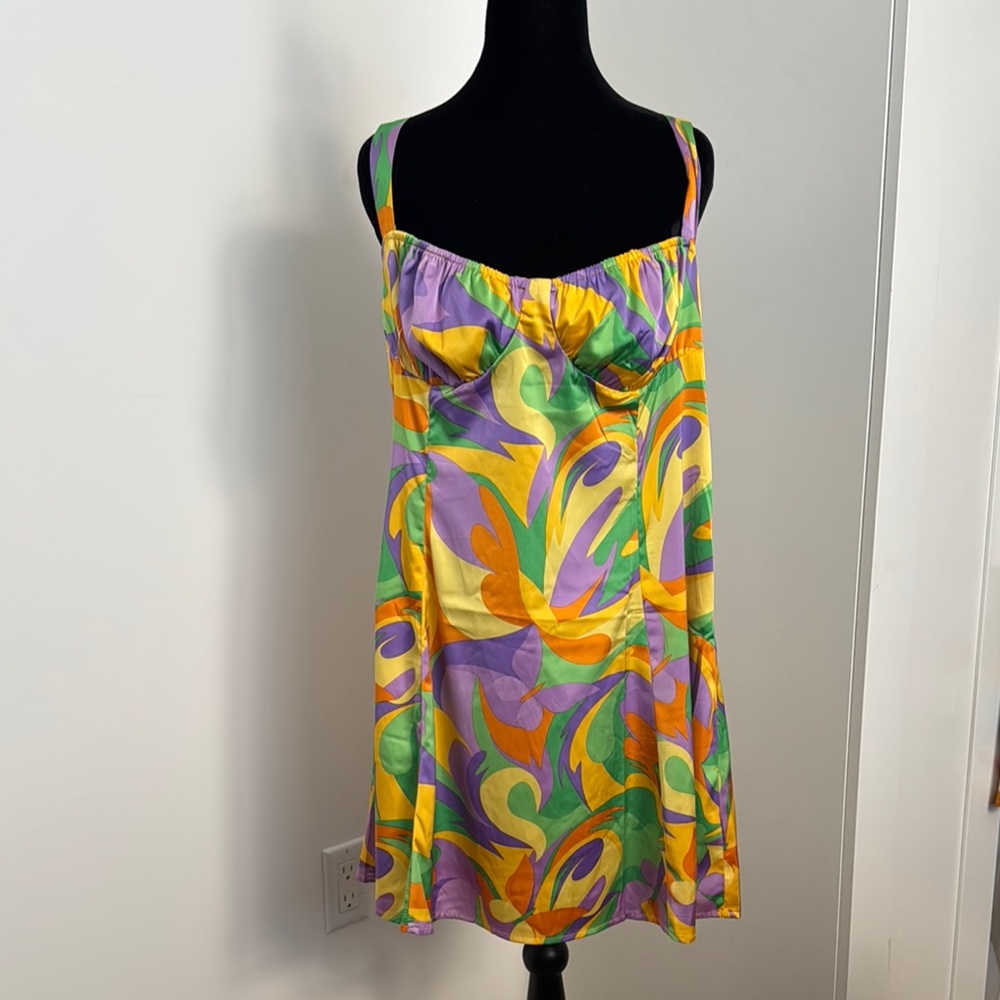 We Wore What Colorful Swirl Pattern Mini-Dress